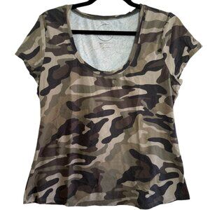 INC International Concept Green Army 100% Cotton Short Sleeve T-Shirt - Large